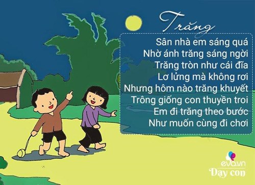 11 bài thơ cho trẻ 3-4 tuổi phát triển trí não